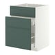 METOD / MAXIMERA Base cab f sink+3 fronts/2 drawers, white/Aspudden dark grey-green, 60x60 cm