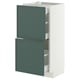 METOD / MAXIMERA Base cab with 2 fronts/3 drawers, white/Aspudden dark grey-green, 40x37 cm