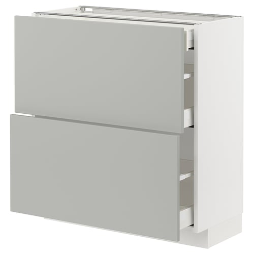 METOD kitchen unit, grey, square, 3 drawers.