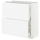 A white METOD kitchen cabinet with two drawers. It has a sleek, modern design.