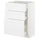 White METOD kitchen unit with multiple drawers.