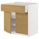 METOD kitchen cabinet, white and oak, rectangular, minimalist design with drawer and shelf.