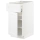 Ikea METOD white kitchen unit with drawer and shelves.
