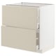 Ikea METOD kitchen cabinet with beige havstorp fronts, rectangular and sleek design.
