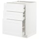 METOD white kitchen cabinet: 3 drawers, sleek design, modern & traditional style.