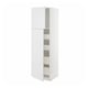 White METOD kitchen cabinet, modern design, full height, two doors, multiple drawers.