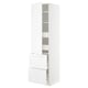METOD white kitchen cabinet with shelves and drawers.