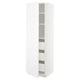 White METOD kitchen cabinet with adjustable shelves and left-side door.