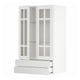 METOD white kitchen unit with glass doors, sleek modern design, adjustable shelves, soft-close drawers.