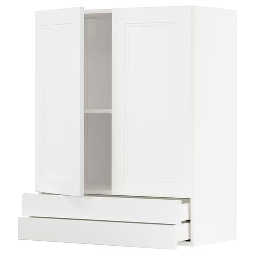 White METOD kitchen unit, sleek modern design with drawers and cabinets.