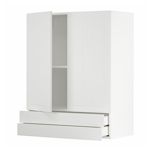 METOD white kitchen unit with drawers and cabinet.