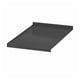 Black rectangular shelf made of plastic.
