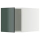 Modern kitchen cabinet set in gray-green high-gloss with sleek design and sturdy construction.
