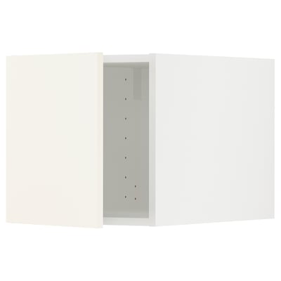 White METOD kitchen unit with vallstena doors featuring sleek design and modern hardware.