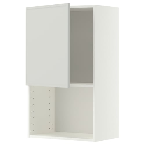 METOD Wall cabinet for microwave oven, white/Aspudden light grey, 60x100 cm