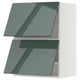 Modern grey-green high-gloss METOD kitchen cabinet with sleek, square design.