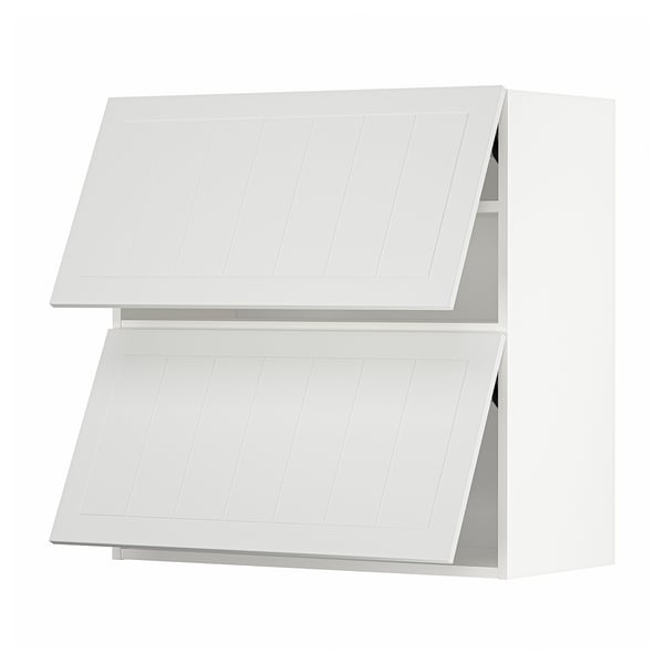 White METOD kitchen cabinet with double doors.