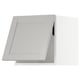 Depicts a white METOD kitchen cabinet with clean, square lines. It bevelled edges and a classic, traditional design.