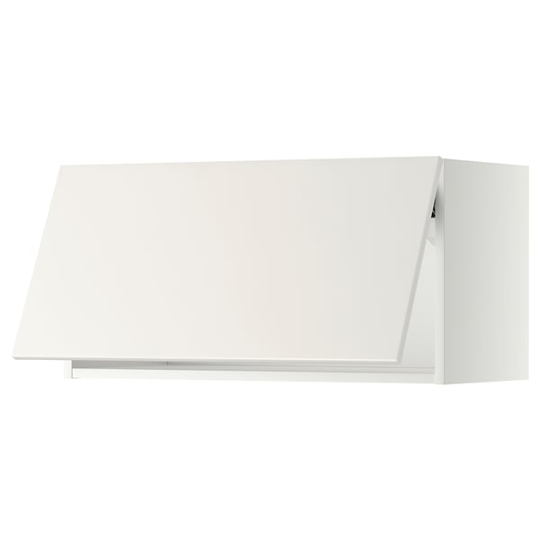 White METOD kitchen wall cabinet, modern design.