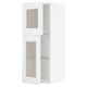 METOD white cabinet, glass doors, modern design, two shelves.