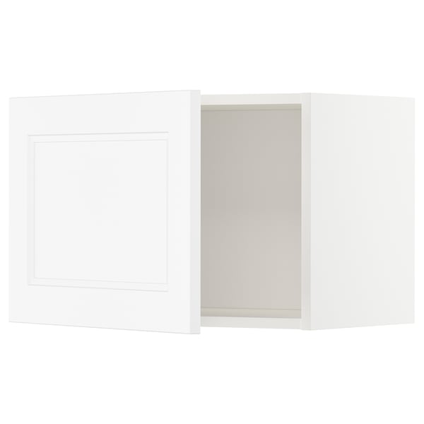 Ikea METOD white kitchen cabinet with square design.