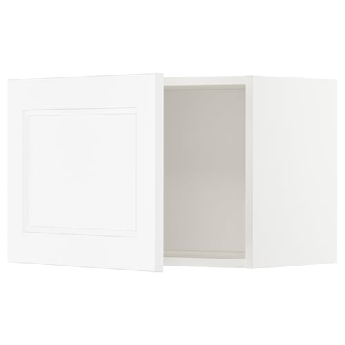 Ikea METOD white kitchen cabinet with square design.