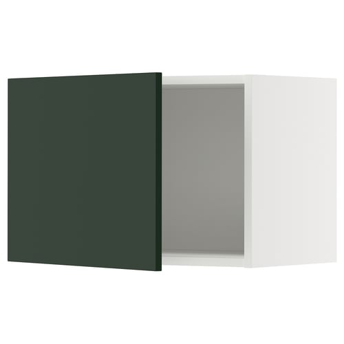 A dark green kitchen cabinet from IKEAs METOD system, featuring a modern design and sturdy construction.