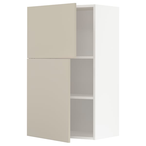 METOD kitchen cabinet in beige with 2 doors, smooth finish, adjustable shelf.