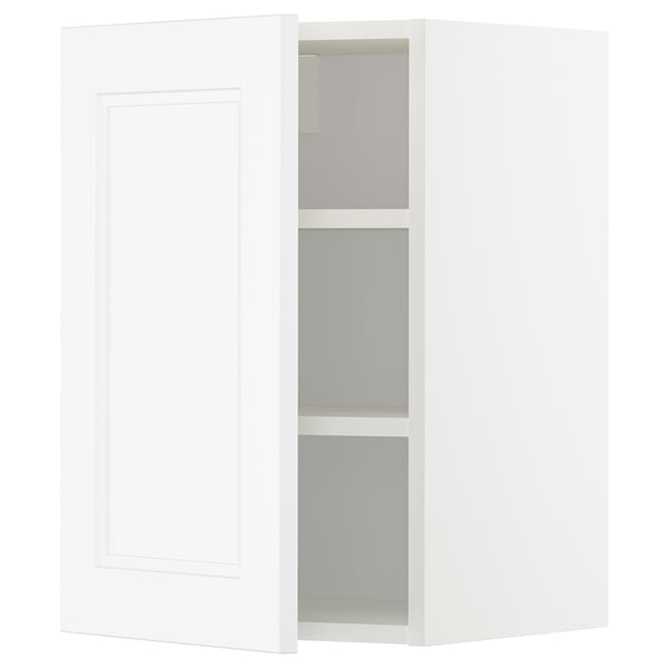 METOD white wall cabinet with adjustable shelf, minimalist design.