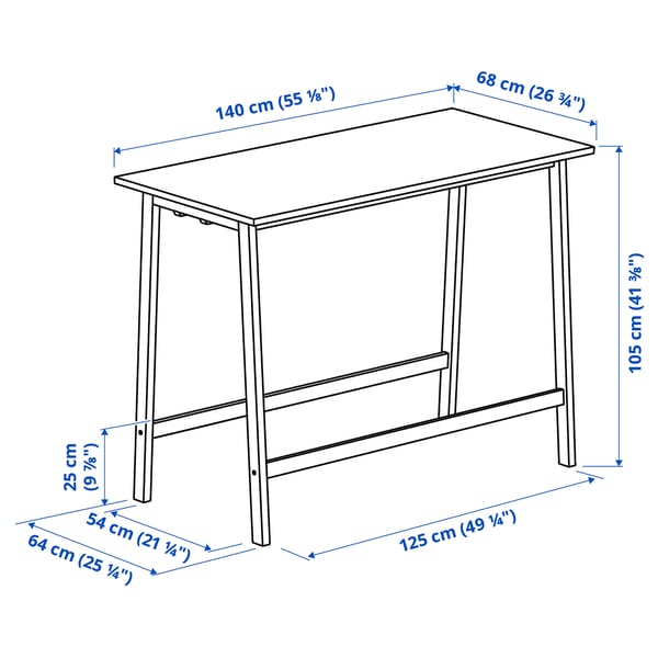 Illustration with measurements for the product: MITTZON.