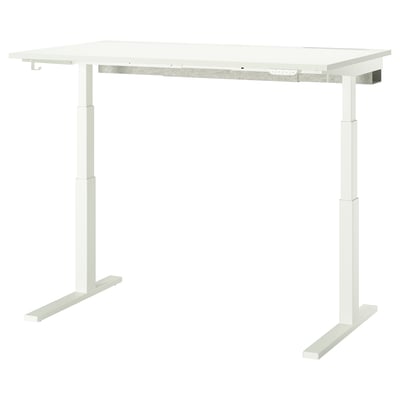 MITTZON white sit-stand desk, adjustable, sturdy.