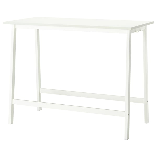 MITTZON white metal desk, rectangular, minimalist design.