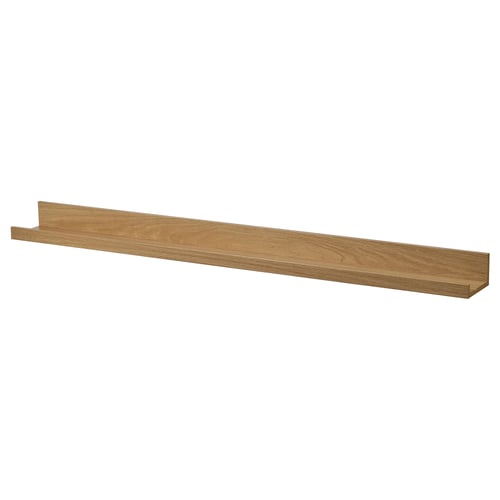 MOSSLANDA shelf, wooden, light brown, rectangular, simple design.