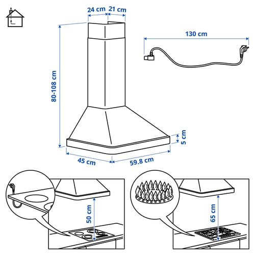 Illustration with measurements for the product: NILSBYN.