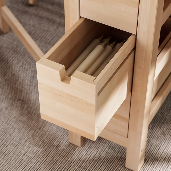 NORDEN Gateleg table, birch, 26/89/152x80 cm