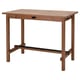 NORDVIKEN light brown wooden bar table, rectangular shape, single drawer with metal handle, sturdy wooden legs.