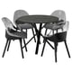 NORRMJÖLE / BALTSAR Table and 4 chairs, black marble effect/black, 105 cm