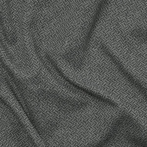 Soft, textured, grey melange fabric close-up, showcasing quality and detail.