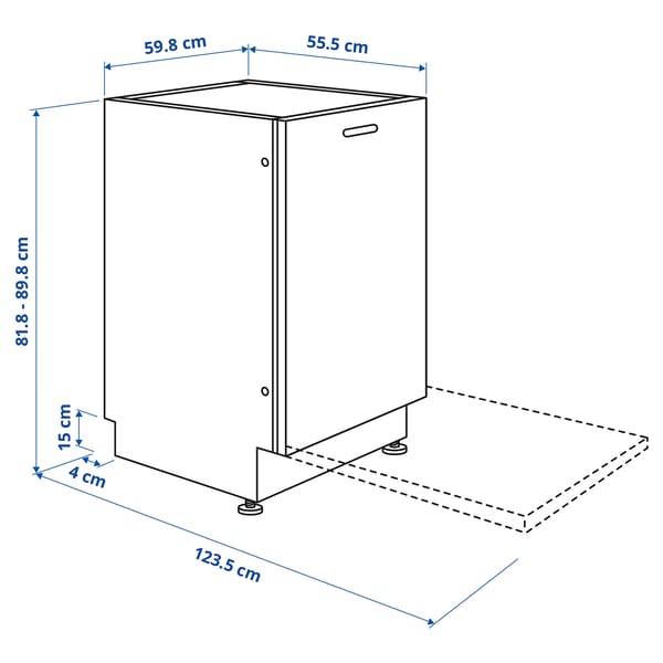 Illustration with measurements for the product: ÖSTVEDA.