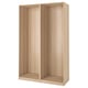 PAX wardrobe frame: light wooden finish, rectangular shape, open design for bedroom.