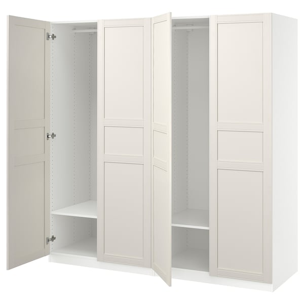 PAX / FLISBERGET Wardrobe, white/off-white, 200x60x201 cm
