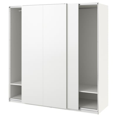PAX wardrobe, white, rectangular, sliding doors, minimalist.
