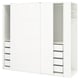 PAX / MEHAMN Wardrobe with sliding doors, white white/double sided white, 220x66x201 cm