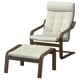 POÄNG Armchair and footstool, walnut effect/Gunnared beige