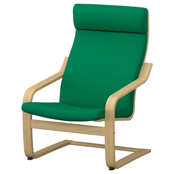 POÄNG Armchair, oak/Vissle deep green