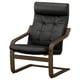 POÄNG Armchair, walnut effect/Grann black