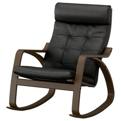 POÄNG Rocking-chair, walnut effect/Grann black