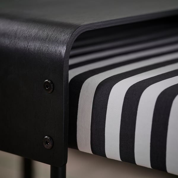 RÄVSAL Side table with bench, Gruddbo black/white
