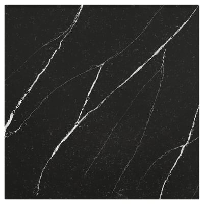 Black RÅHULT quartz wall panel, smooth and seamless, highly resistant to stains, scratches, and moisture.