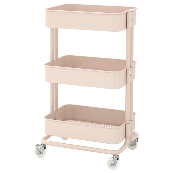 RÅSKOG Trolley, pink, 35x45x77 cm
